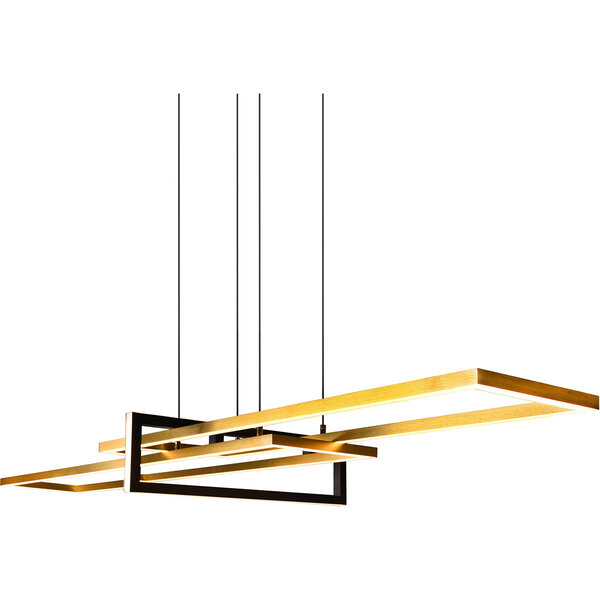 HLW LED Dimbare LED Hanglamp 34W - Mat Zwart/Goud - Warm Wit 3000K - Aluminium HLW LED Dimbare LED Hanglamp 34W - Mat Zwart/Goud - Warm Wit 3000K - Aluminium