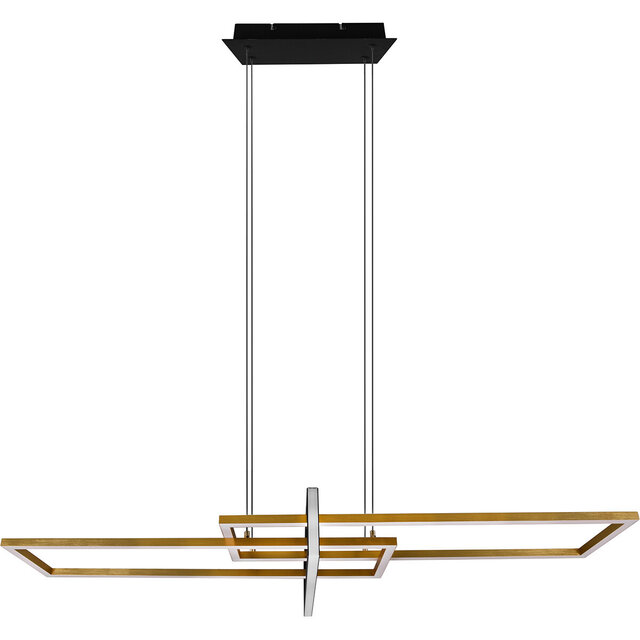 HLW LED Dimmable LED Pendant Light 34W - Matte Black/Gold - Warm White 3000K - Aluminum