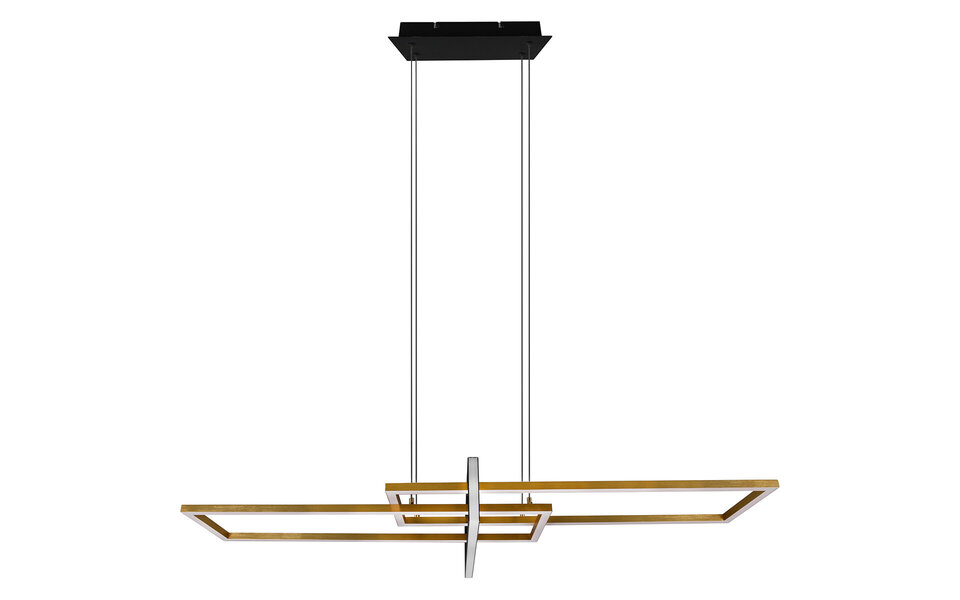 HLW LED Dimmable LED Pendant Light 34W - Matte Black/Gold - Warm White 3000K - Aluminum