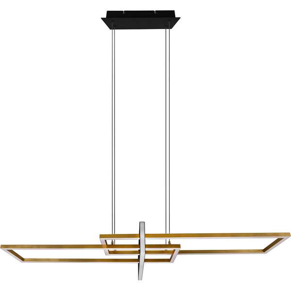 HLW LED Dimbare LED Hanglamp 34W - Mat Zwart/Goud - Warm Wit 3000K - Aluminium HLW LED Dimbare LED Hanglamp 34W - Mat Zwart/Goud - Warm Wit 3000K - Aluminium