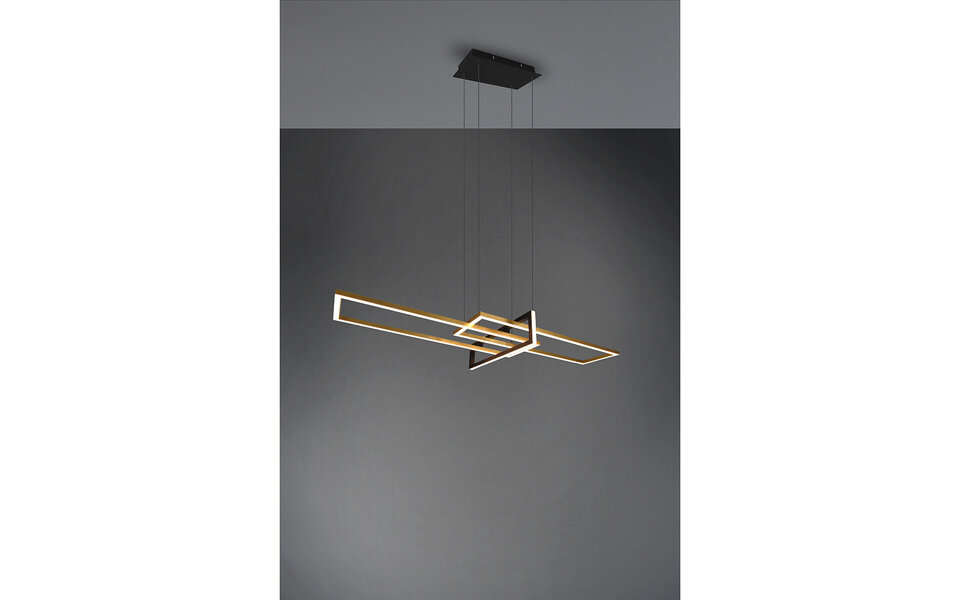 HLW LED Dimmable LED Pendant Light 34W - Matte Black/Gold - Warm White 3000K - Aluminum