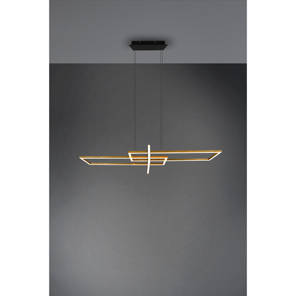 HLW LED Dimbare LED Hanglamp 34W - Mat Zwart/Goud - Warm Wit 3000K - Aluminium HLW LED Dimbare LED Hanglamp 34W - Mat Zwart/Goud - Warm Wit 3000K - Aluminium
