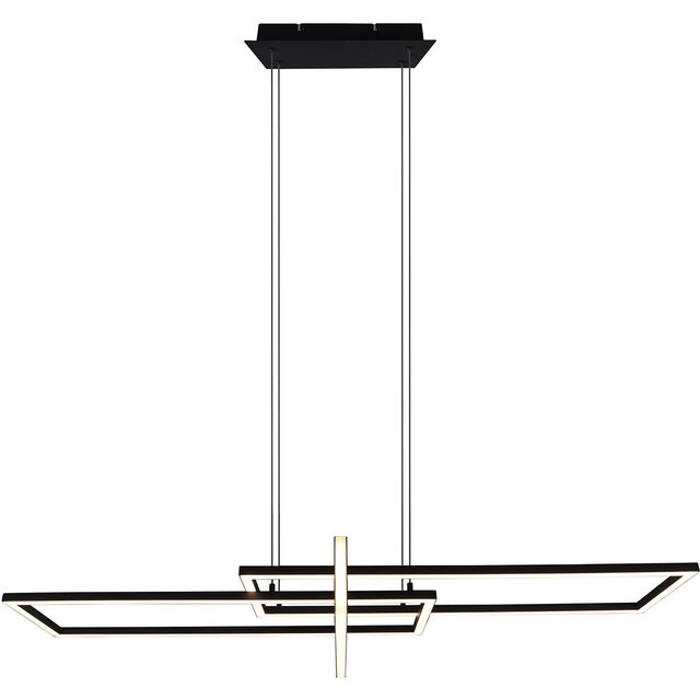 HLW LED Dimbare LED Hanglamp 34W - Mat Zwart of Wit - Warm Wit 3000K - Modern Design