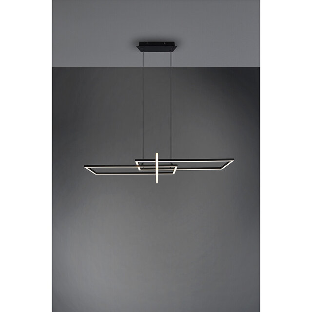 HLW LED Dimmable LED Pendant Lamp 34W - Matte Black or White - Warm White 3000K - Modern Design