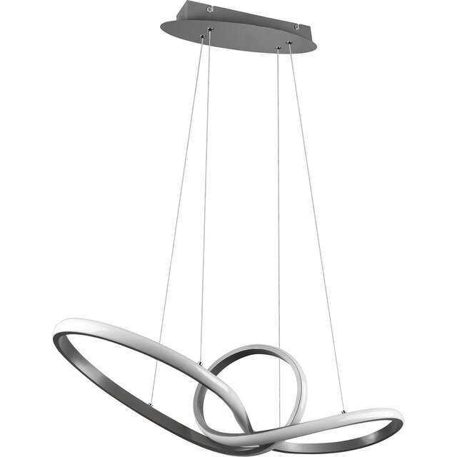 HLW LED Dimbare LED Hanglamp 28W - Warm Wit 3000K - Mat Nikkel - Aluminium