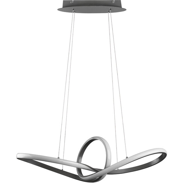 HLW LED Dimbare LED Hanglamp 28W - Warm Wit 3000K - Mat Nikkel - Aluminium