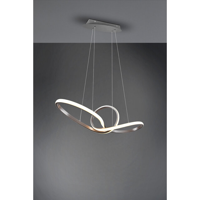 HLW LED Dimbare LED Hanglamp 28W - Warm Wit 3000K - Mat Nikkel - Aluminium