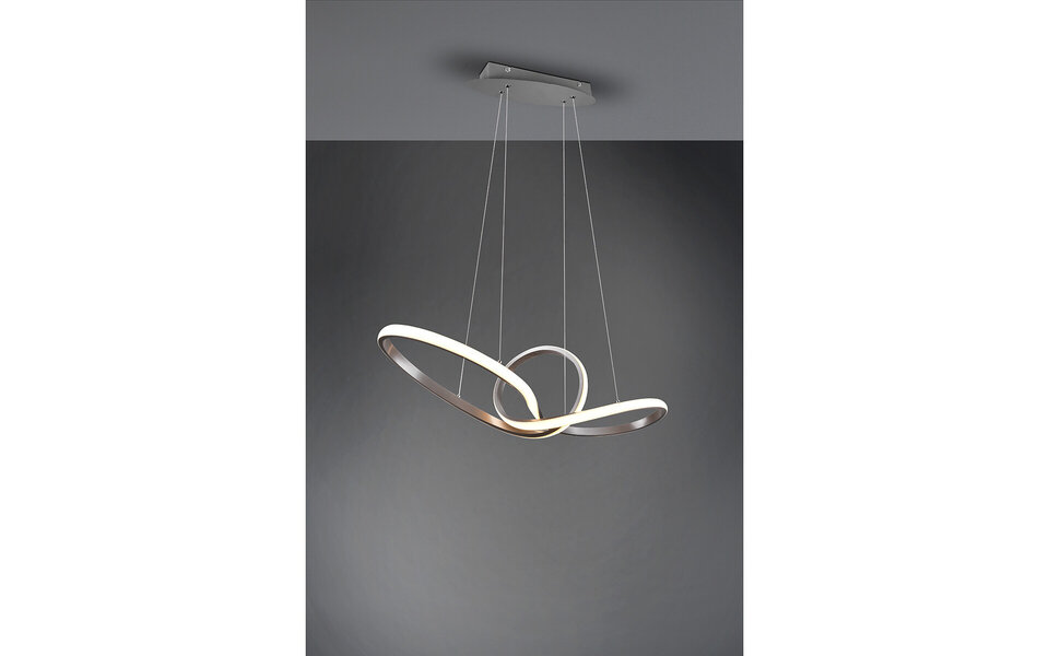 HLW LED Dimbare LED Hanglamp 28W - Warm Wit 3000K - Mat Nikkel - Aluminium