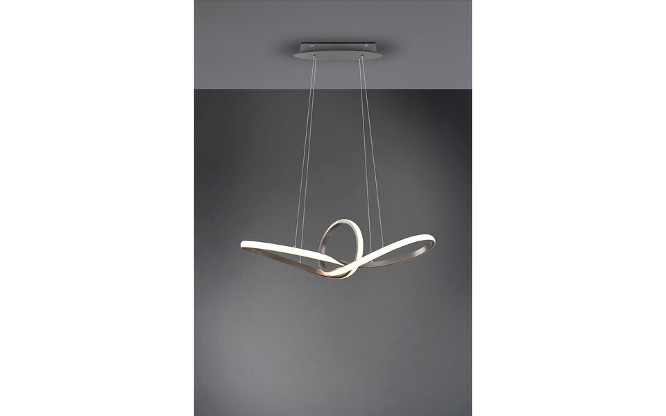 HLW LED Dimbare LED Hanglamp 28W - Warm Wit 3000K - Mat Nikkel - Aluminium