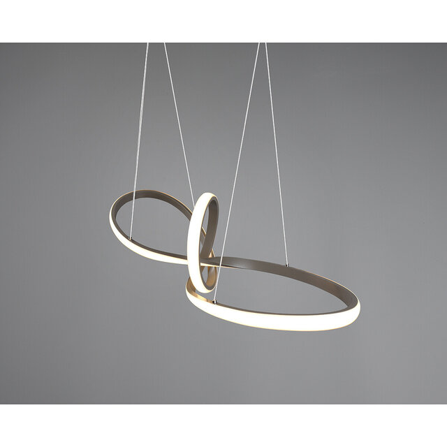 HLW LED Dimbare LED Hanglamp 28W - Warm Wit 3000K - Mat Nikkel - Aluminium