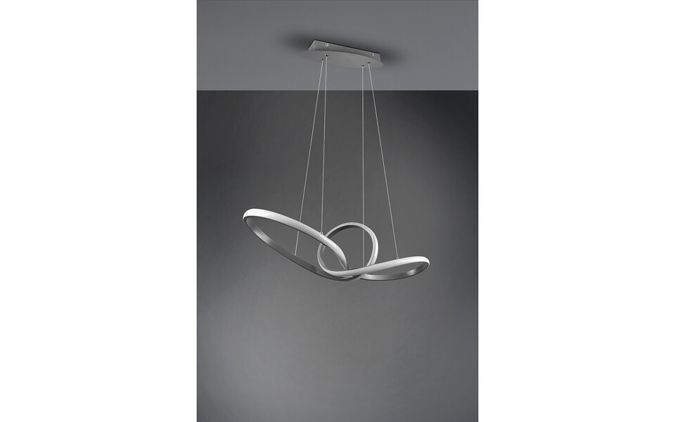 HLW LED Dimbare LED Hanglamp 28W - Warm Wit 3000K - Mat Nikkel - Aluminium