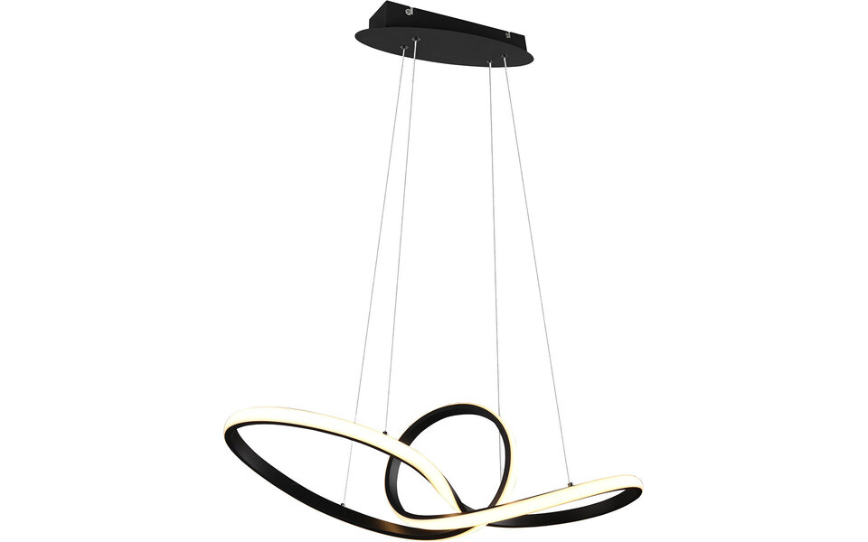 HLW LED LED Pendant Lamp 28W - Dimmable, Warm White 3000K - Matte Black & White Aluminum