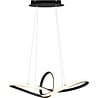 Ronde dimbare LED hanglamp 28W in mat zwart met warm wit licht 3000K modern design