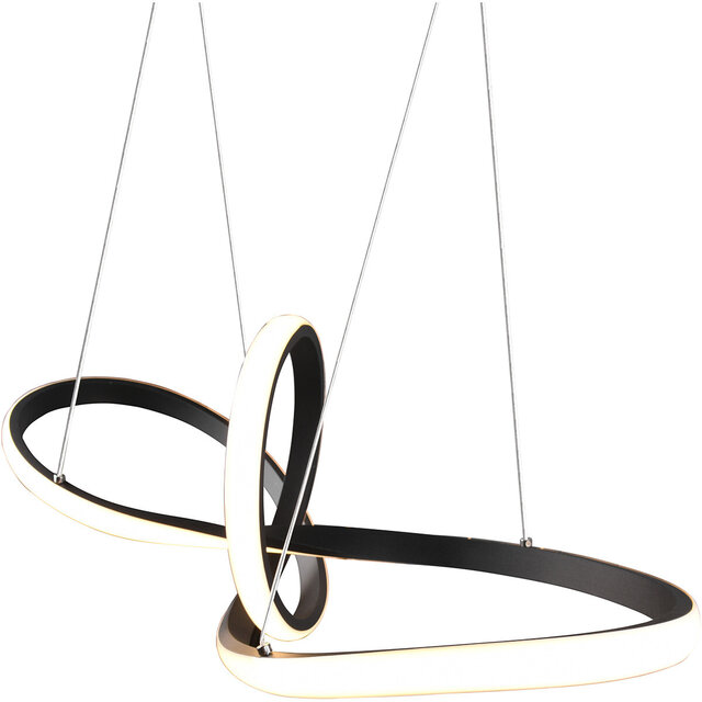 HLW LED LED Pendant Lamp 28W - Dimmable, Warm White 3000K - Matte Black & White Aluminum