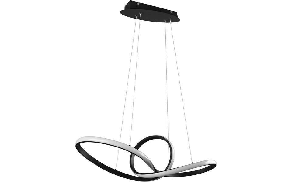 HLW LED LED Hanglamp 28W - Dimbaar, Warm Wit 3000K - Mat Zwart & Wit Aluminium