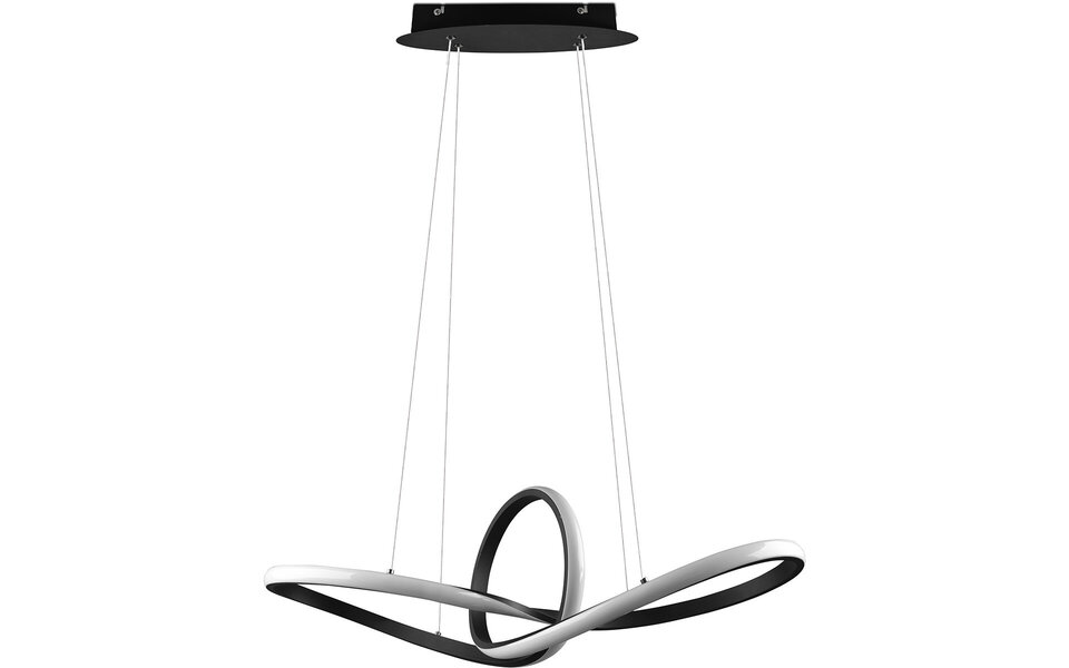 HLW LED LED Hanglamp 28W - Dimbaar, Warm Wit 3000K - Mat Zwart & Wit Aluminium