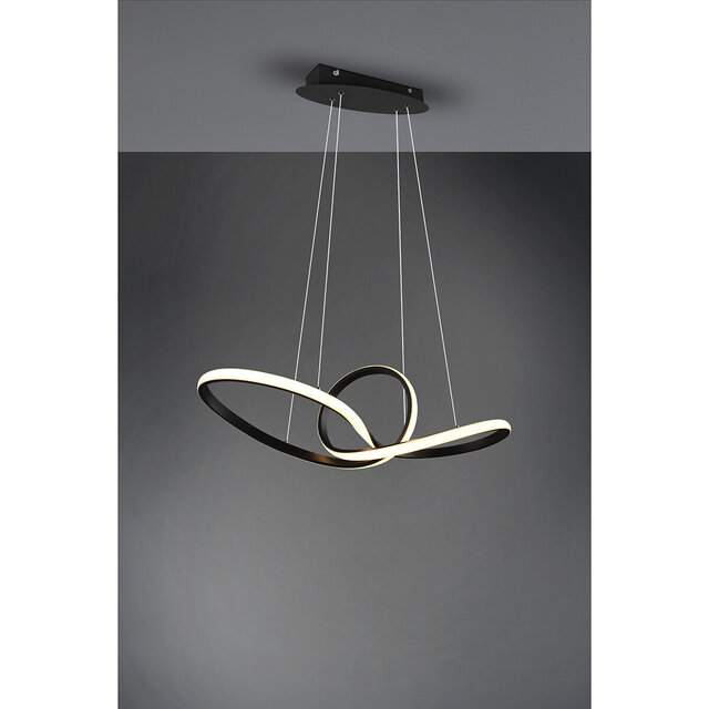 HLW LED LED Hanglamp 28W - Dimbaar, Warm Wit 3000K - Mat Zwart & Wit Aluminium