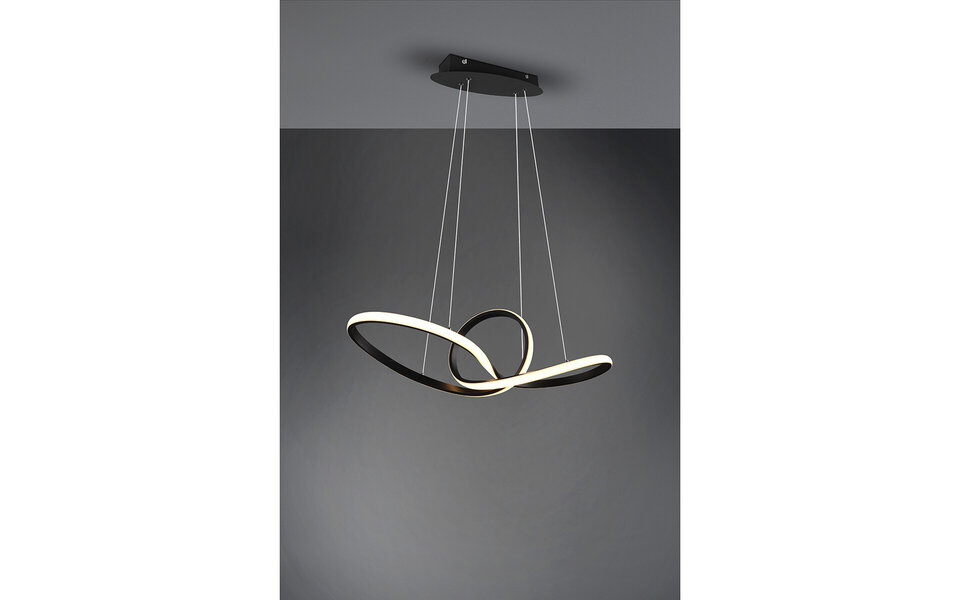 HLW LED LED Pendant Lamp 28W - Dimmable, Warm White 3000K - Matte Black & White Aluminum