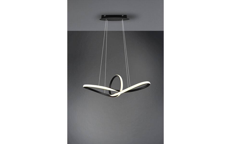 HLW LED LED Hanglamp 28W - Dimbaar, Warm Wit 3000K - Mat Zwart & Wit Aluminium