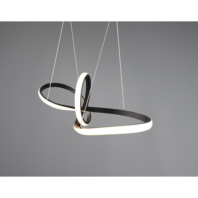 HLW LED LED Pendant Lamp 28W - Dimmable, Warm White 3000K - Matte Black & White Aluminum