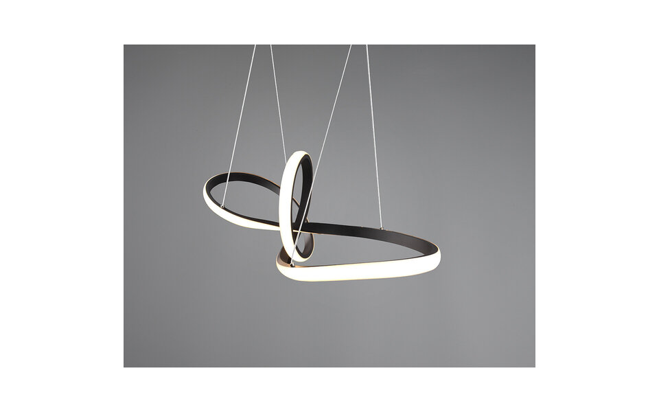 HLW LED LED Pendant Lamp 28W - Dimmable, Warm White 3000K - Matte Black & White Aluminum