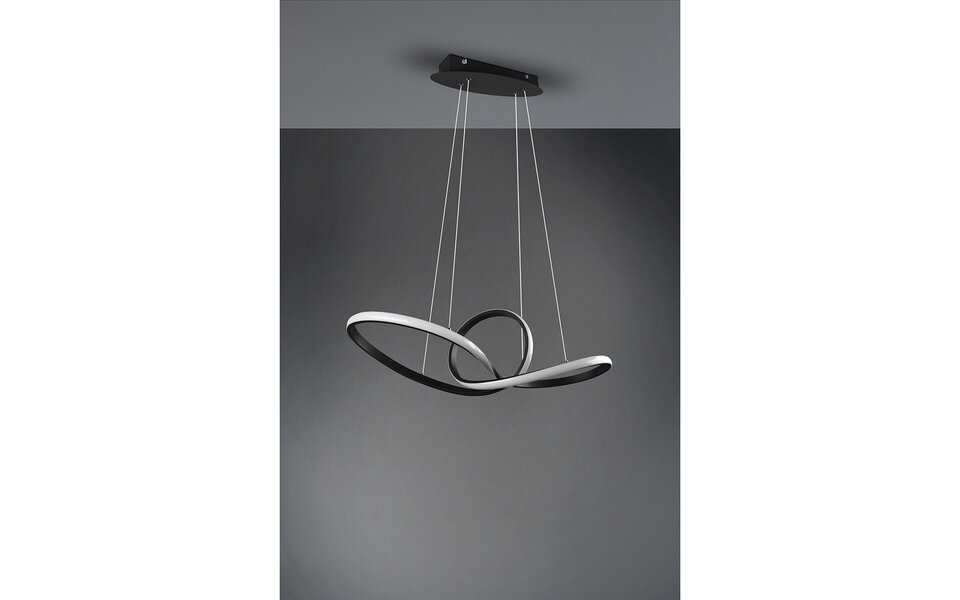 HLW LED LED Hanglamp 28W - Dimbaar, Warm Wit 3000K - Mat Zwart & Wit Aluminium