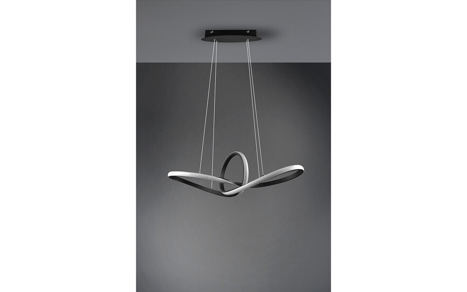 HLW LED LED Pendant Lamp 28W - Dimmable, Warm White 3000K - Matte Black & White Aluminum