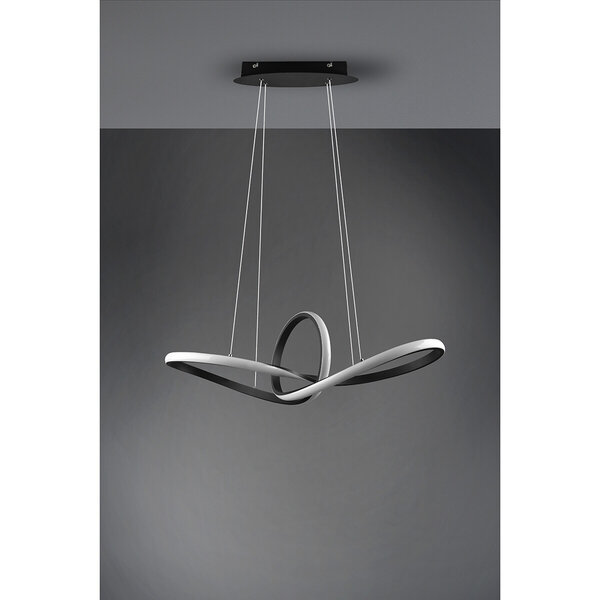 HLW LED LED Hanglamp 28W - Dimbaar, Warm Wit 3000K - Mat Zwart & Wit Aluminium HLW LED LED Hanglamp 28W - Dimbaar, Warm Wit 3000K - Mat Zwart & Wit Aluminium