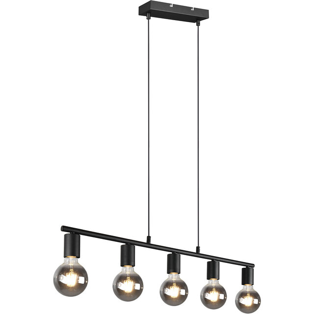 LED Hanglamp Trion Zuncka - Mat Zwart, 5-lichts, E27 Verlichting per ruimte LED Hanglamp Trion Zuncka - Mat Zwart, 5-lichts, E27 Verlichting per ruimte