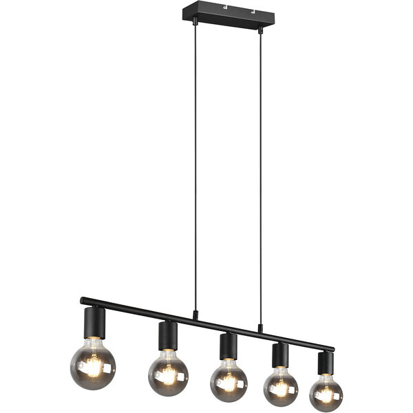 HLW LED Zwarte LED Hanglamp Trion Zuncka - 5-lichts, Rechthoekig, Mat Aluminium