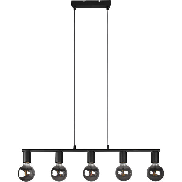 HLW LED Zwarte LED Hanglamp Trion Zuncka - 5-lichts, Rechthoekig, Mat Aluminium