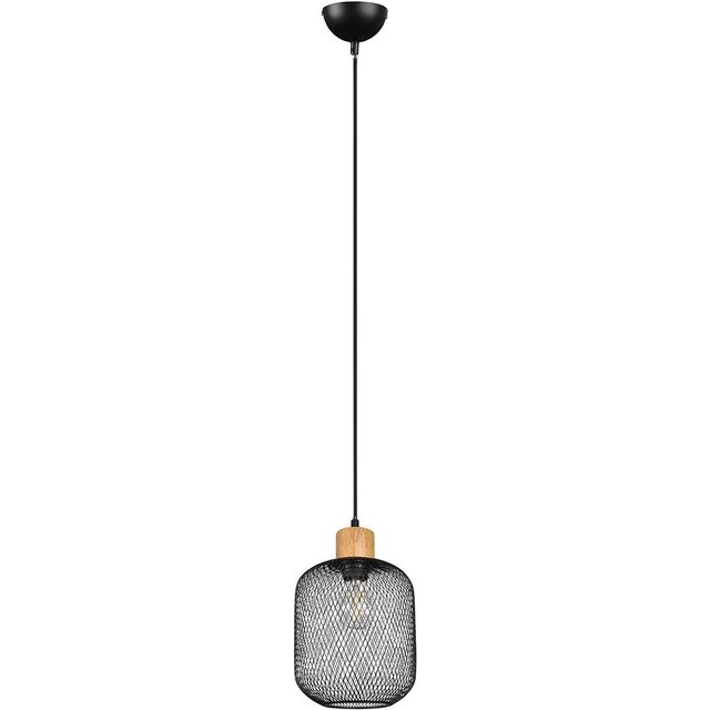 ronde zwarte LED hanglamp van mat aluminium met E27 fitting en modern design