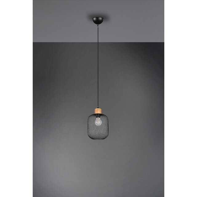 HLW LED Zwarte LED Hanglamp Trion Kalim - Mat Zwart, Aluminium, E27 Fitting, 1-lichts