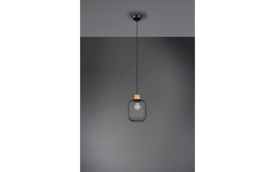 HLW LED Zwarte LED Hanglamp Trion Kalim - Mat Zwart, Aluminium, E27 Fitting, 1-lichts