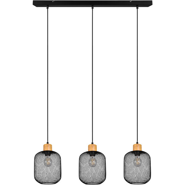 HLW LED Zwarte LED Hanglamp Trion Kalim - 3-lichts, E27 Fitting, Aluminium HLW LED Zwarte LED Hanglamp Trion Kalim - 3-lichts, E27 Fitting, Aluminium