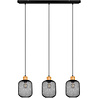 HLW LED Black LED Pendant Lamp Trion Kalim - 3 lights, E27 fitting, aluminum