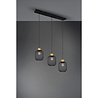 HLW LED Black LED Pendant Lamp Trion Kalim - 3 lights, E27 fitting, aluminum