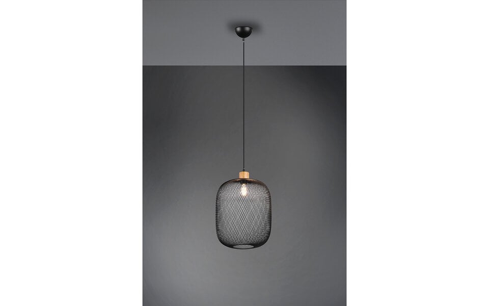 HLW LED LED Hanglamp Trion Kalim XL - Mat Zwart, Rond & Aluminium, E27 Fitting