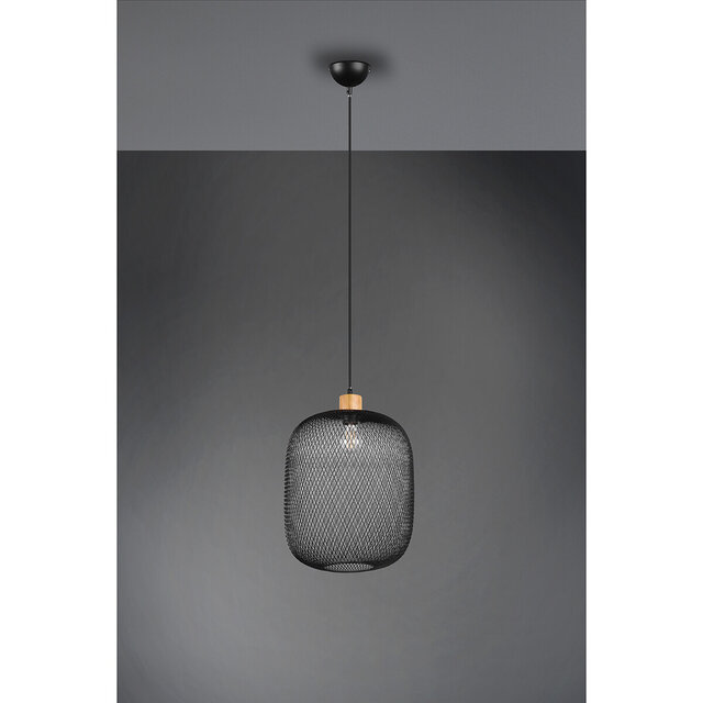HLW LED LED Pendant Lamp Trion Kalim XL - Matte Black, Round & Aluminum, E27 Fitting