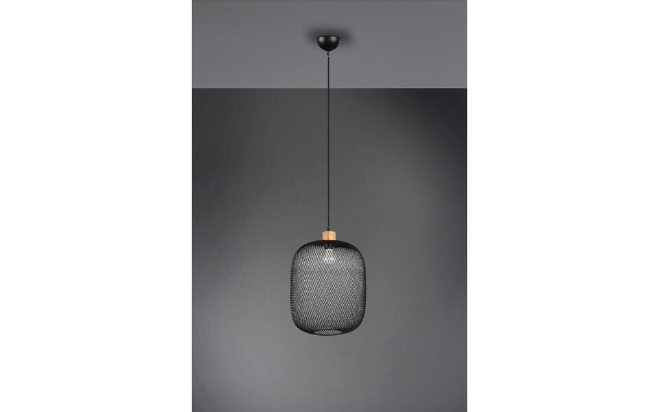 HLW LED LED Pendant Lamp Trion Kalim XL - Matte Black, Round & Aluminum, E27 Fitting