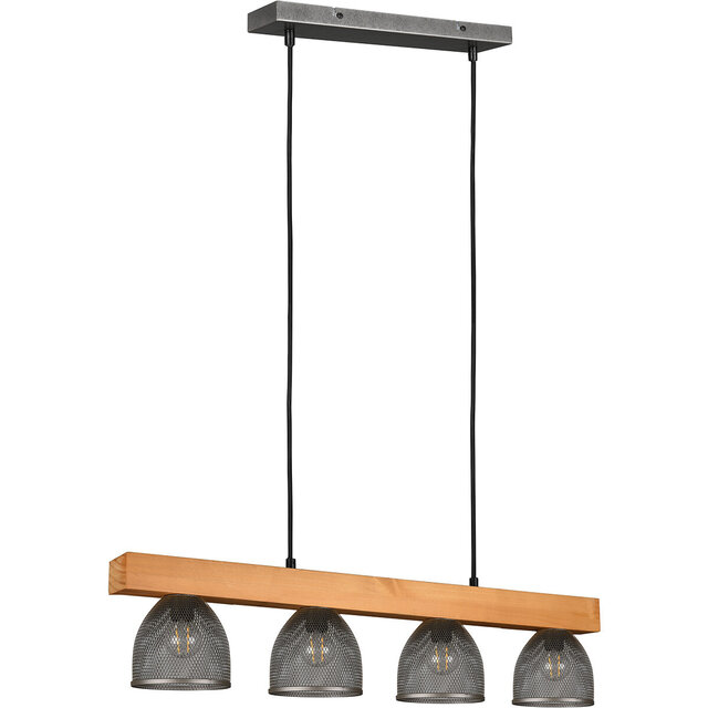 HLW LED LED Hanglamp Trion Cinao - 4-lichts Rond Aluminium, Antiek Nikkel, E14 HLW LED LED Hanglamp Trion Cinao - 4-lichts Rond Aluminium, Antiek Nikkel, E14