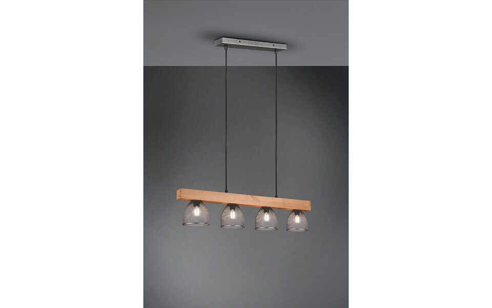 HLW LED LED Pendant Lamp Trion Cinao - 4-light Round Aluminum, Antique Nickel, E14 HLW LED LED Pendant Lamp Trion Cinao - 4-light Round Aluminum, Antique Nickel, E14