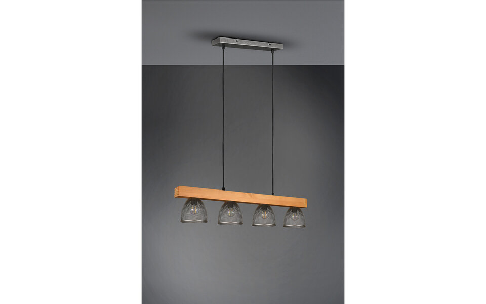 HLW LED LED Hanglamp Trion Cinao - 4-lichts Rond Aluminium, Antiek Nikkel, E14 HLW LED LED Hanglamp Trion Cinao - 4-lichts Rond Aluminium, Antiek Nikkel, E14