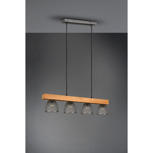 HLW LED LED Hanglamp Trion Cinao - 4-lichts Rond Aluminium, Antiek Nikkel, E14 HLW LED LED Hanglamp Trion Cinao - 4-lichts Rond Aluminium, Antiek Nikkel, E14