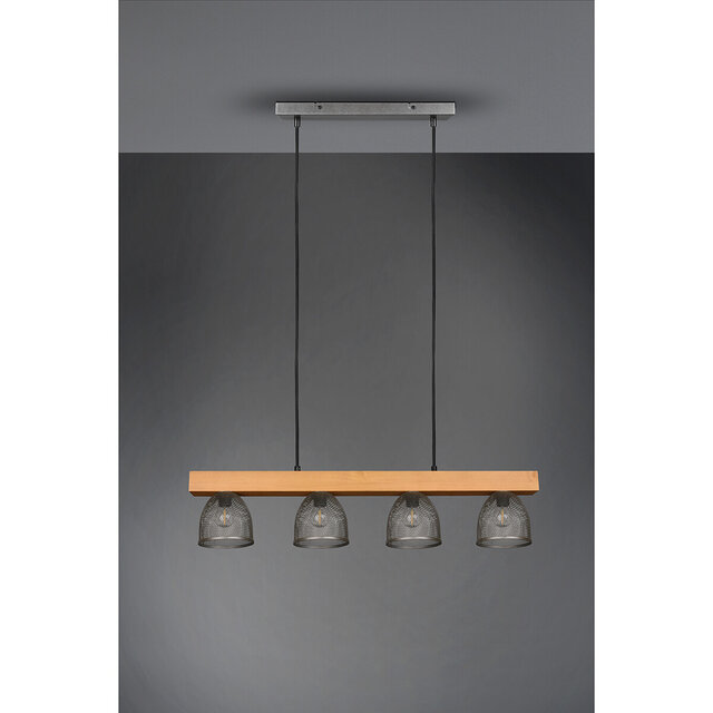 HLW LED LED Hanglamp Trion Cinao - 4-lichts Rond Aluminium, Antiek Nikkel, E14 HLW LED LED Hanglamp Trion Cinao - 4-lichts Rond Aluminium, Antiek Nikkel, E14