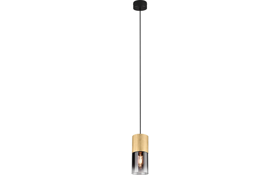 HLW LED Gouden LED Hanglamp Trion Roba - Mat Goud Aluminium, Rookglas, E27 Fitting