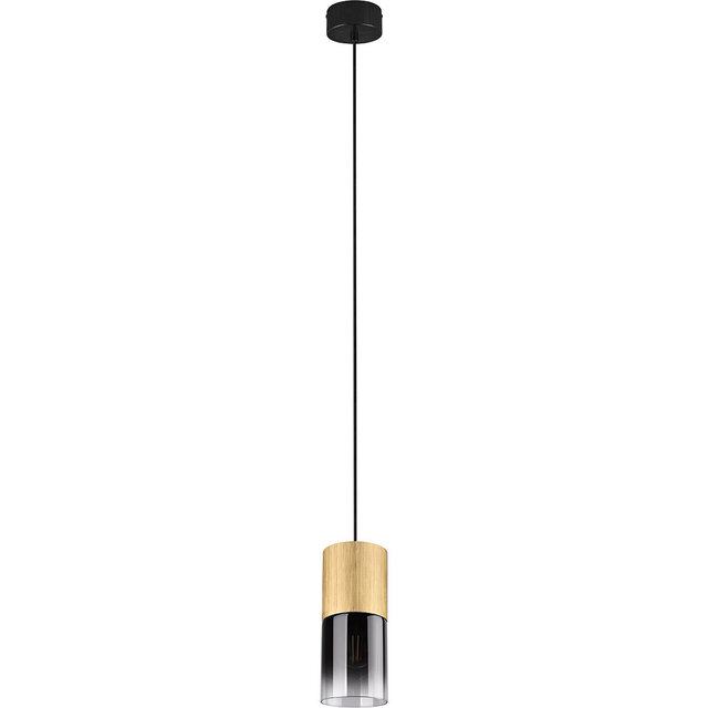HLW LED Gold LED Pendant Lamp Trion Roba - Matte Gold Aluminum, Smoke Glass, E27 Fitting