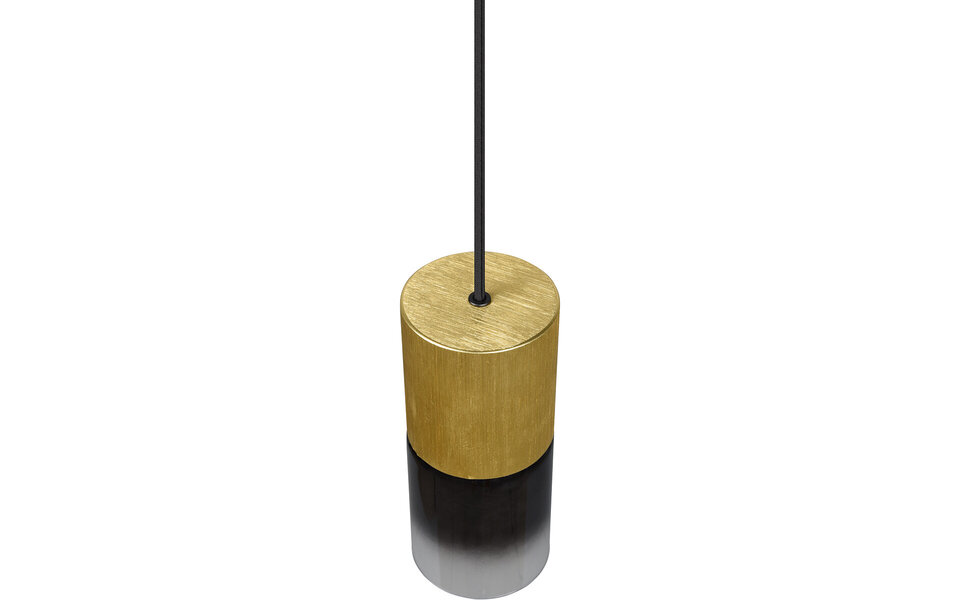 HLW LED Gold LED Pendant Lamp Trion Roba - Matte Gold Aluminum, Smoke Glass, E27 Fitting