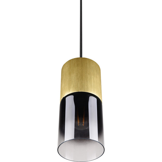 HLW LED Gouden LED Hanglamp Trion Roba - Mat Goud Aluminium, Rookglas, E27 Fitting