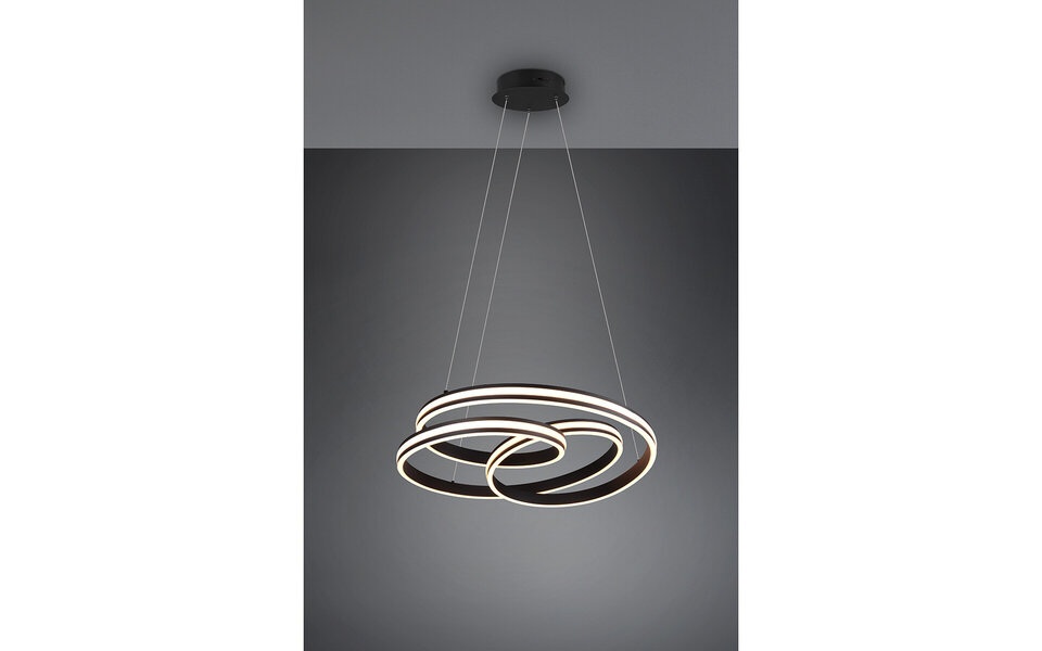 HLW LED LED Hanglamp Trion Yarino 60W - Dimbaar, Aanpasbare Kleur & Mat Zwart HLW LED LED Hanglamp Trion Yarino 60W - Dimbaar, Aanpasbare Kleur & Mat Zwart